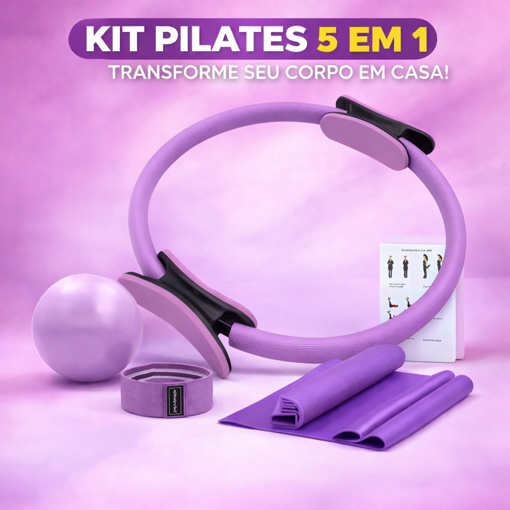 Fortaleça os músculos e modele as costas - kit Pilates 5 em 1: bola fitness + elásticos para tonificar o corpo — perfeito para treinos em casa e yoga.