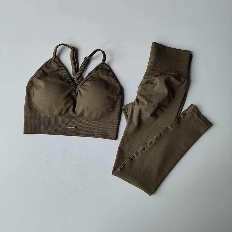 Shorts Cintura Alta e Top Levanta Bumbum - Conjunto Fitness Feminino